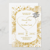 Weddenschap Elegant Gold trouwuitnodiging Kaart (Voorkant / Achterkant)