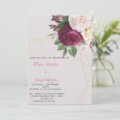 Weddenschap Elegant gouden geometrisch Kaart (Staand voorkant)