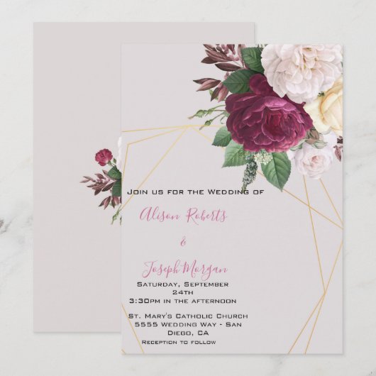 Weddenschap Elegant gouden geometrisch Kaart (Voorkant / Achterkant)