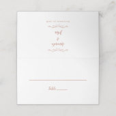 Weddenschap Elegant Hearts Chic Calligraphy Roos G Plaatskaartje (Buitenkant ongevouwen)