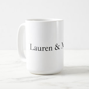 Weddenschap Elegant Minimalist Black White Names Koffiemok
