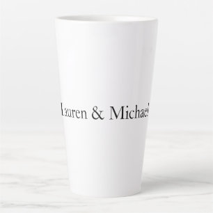 Weddenschap Elegant Minimalist Black White Names Latte Mok