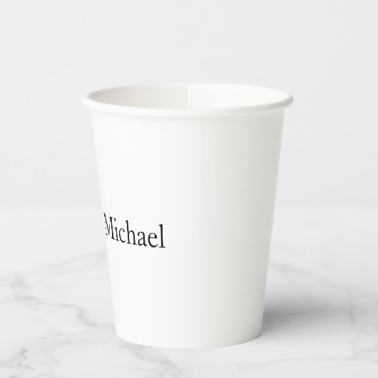 Weddenschap Elegant Minimalist Black White Names Papieren Bekers (Links)