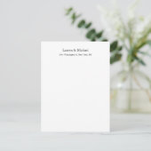 Weddenschap Elegant Minimalist Classical Black Whi Briefkaart (Staand voorkant)