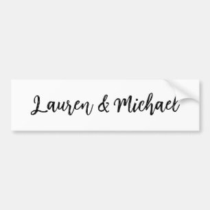 Weddenschap Elegant Minimalist Classical Black Whi Bumpersticker