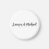 Weddenschap Elegant Minimalist Classical Black Whi Magneet (Voorkant)