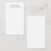 Weddenschap Elegant Minimalist Classical Black Whi Notitiekaartje (Voorkant / Achterkant)