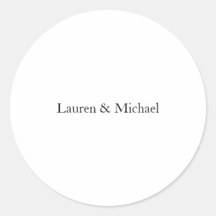 Weddenschap Elegant Minimalist Classical Black Whi Ronde Sticker