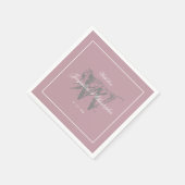 Weddenschap Elegant Monogram Chic Dusty Pink Paper Servet (Hoek)