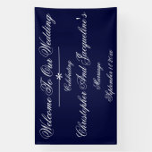 Weddenschap Elegant Navy Blue Backdrop Chic Welkom Spandoek (Verticaal)