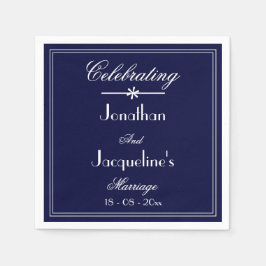 Weddenschap Elegant Navy Blue Custom Wedding Servet