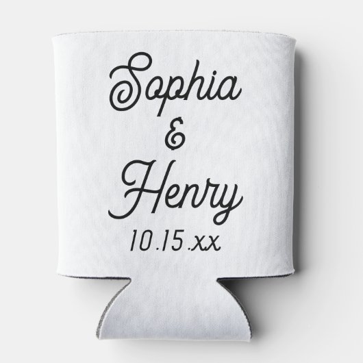 Weddenschap Elegant Script Black Modern Typografie Blikjeskoeler (Achterkant)