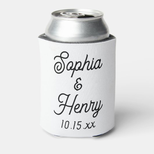 Weddenschap Elegant Script Black Modern Typografie Blikjeskoeler (Blikje Achterkant)