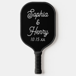 Weddenschap Elegant Script Black Modern Typografie Pickleball Paddle