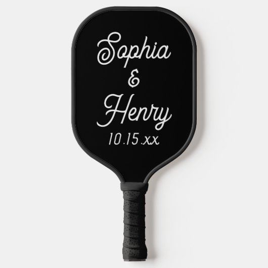 Weddenschap Elegant Script Black Modern Typografie Pickleball Paddle (Voorkant)