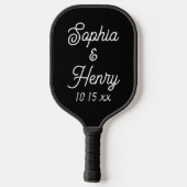 Weddenschap Elegant Script Black Modern Typografie Pickleball Paddle (Achterkant)