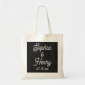 Weddenschap Elegant Script Black Modern Typografie Tote Bag (Voorkant)