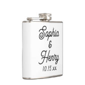 Weddenschap Elegant Script Black Typografie Heupfles (Rechts)