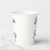 Weddenschap Elegant Script Black Typografie Papieren Bekers (Links)