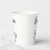 Weddenschap Elegant Script Black Typografie Papieren Bekers (Rechts)