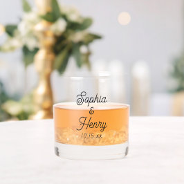 Weddenschap Elegant Script Black Typografie Whisky Glas