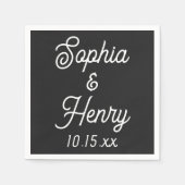 Weddenschap Elegant Script Modern Typografie Black Servet (Voorkant)