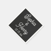 Weddenschap Elegant Script Modern Typografie Black Servet (Hoek)