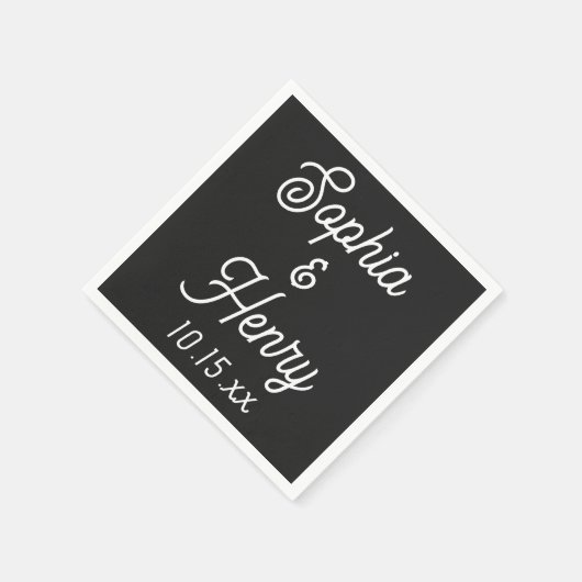 Weddenschap Elegant Script Modern Typografie Black Servet (Hoek)