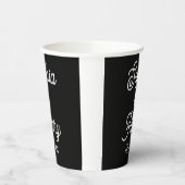 Weddenschap Elegant Script Typografie Black White Papieren Bekers (Links)