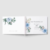 Weddenschap | Elegant Tropical Blue Flowers Gastenboek (Volledig)