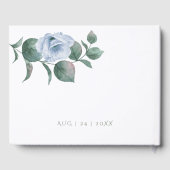 Weddenschap | Elegant Tropical Blue Flowers Gastenboek (Achterkant)