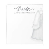 Weddenschap Elegant White Dress  Bride Custom Notitieblok (Voorkant)