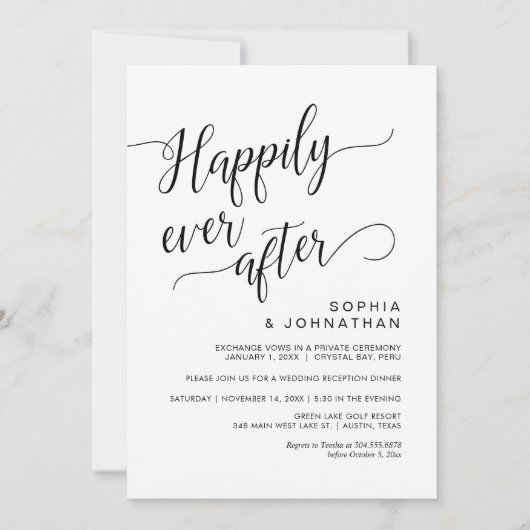 Weddenschap-elopement, Classy Simple Black Calligr Kaart (Voorkant)