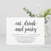 Weddenschap Elopement, Eat, Drink en Partij Kaart (Staand voorkant)