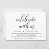 Weddenschap Elopement, Elegant Reception Party Inv Kaart (Voorkant)