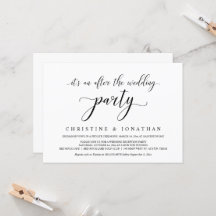Weddenschap Elopement, Elegant Reception Party Inv