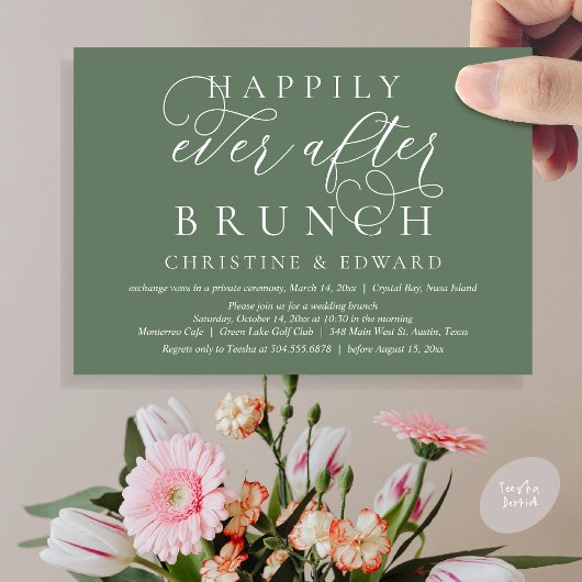 Weddenschap Elopement, gelukkig altijd na Brunch Kaart