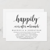 Weddenschap Elopement, gelukkig altijd na Brunch Kaart (Voorkant / Achterkant)