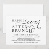 Weddenschap Elopement, gelukkig altijd na Brunch Kaart (Voorkant / Achterkant)