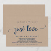 Weddenschap Elopement, niets Fancy gewoon liefde,  Kaart (Voorkant / Achterkant)