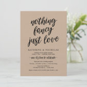 Weddenschap Elopement, niets Fancy, gewoon liefde, Kaart (Staand voorkant)