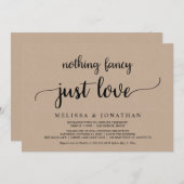 Weddenschap Elopement, niets Fancy gewoon liefde,  Kaart (Voorkant / Achterkant)