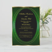 Weddenschap Emerald Green Gold Black Elegant Moder Kaart (Staand voorkant)