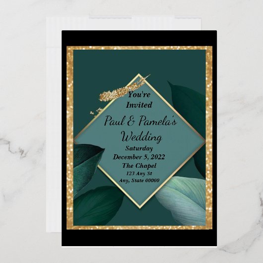 Weddenschap Emerald Green, Gold, zwarte kaart (Envelop)