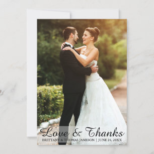 Weddenschap en Bedankt Bride & Groom-fotokaart