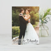 Weddenschap en Bedankt Bride & Groom-fotokaart (Staand voorkant)