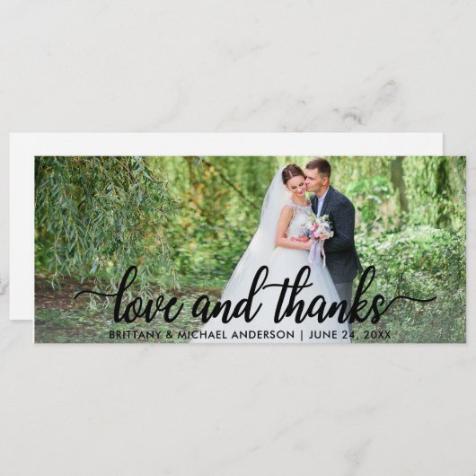 Weddenschap en Bedankt | Foto bedankt W Kaart (Voorkant / Achterkant)