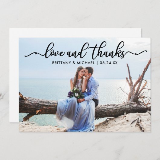 Weddenschap en Bedankt Moderne kalligrafie (Voorkant / Achterkant)