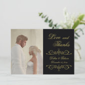 Weddenschap en Bedankt zwarte goudfoto (Staand voorkant)