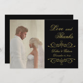 Weddenschap en Bedankt zwarte goudfoto (Voorkant / Achterkant)